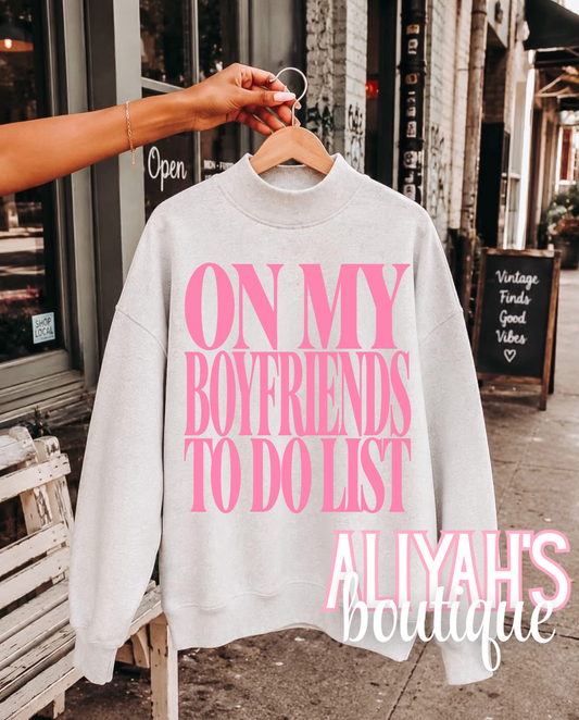 Boyfriends to-do list