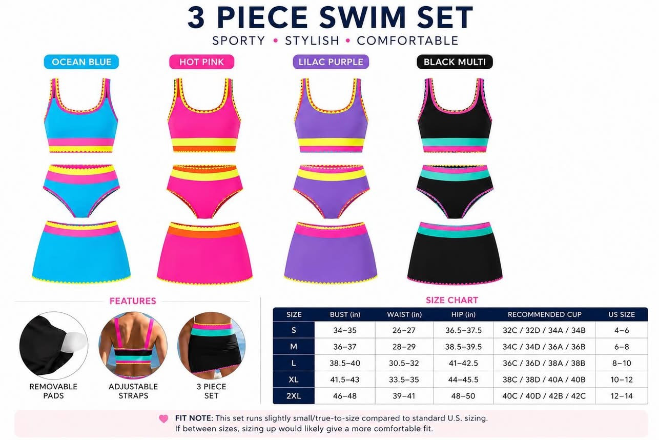 3 piece swim
