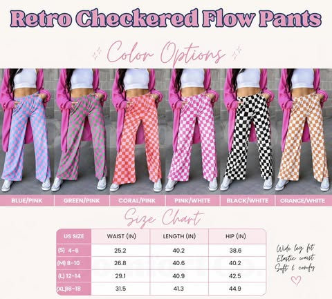 Retro Checkered Flow Pants