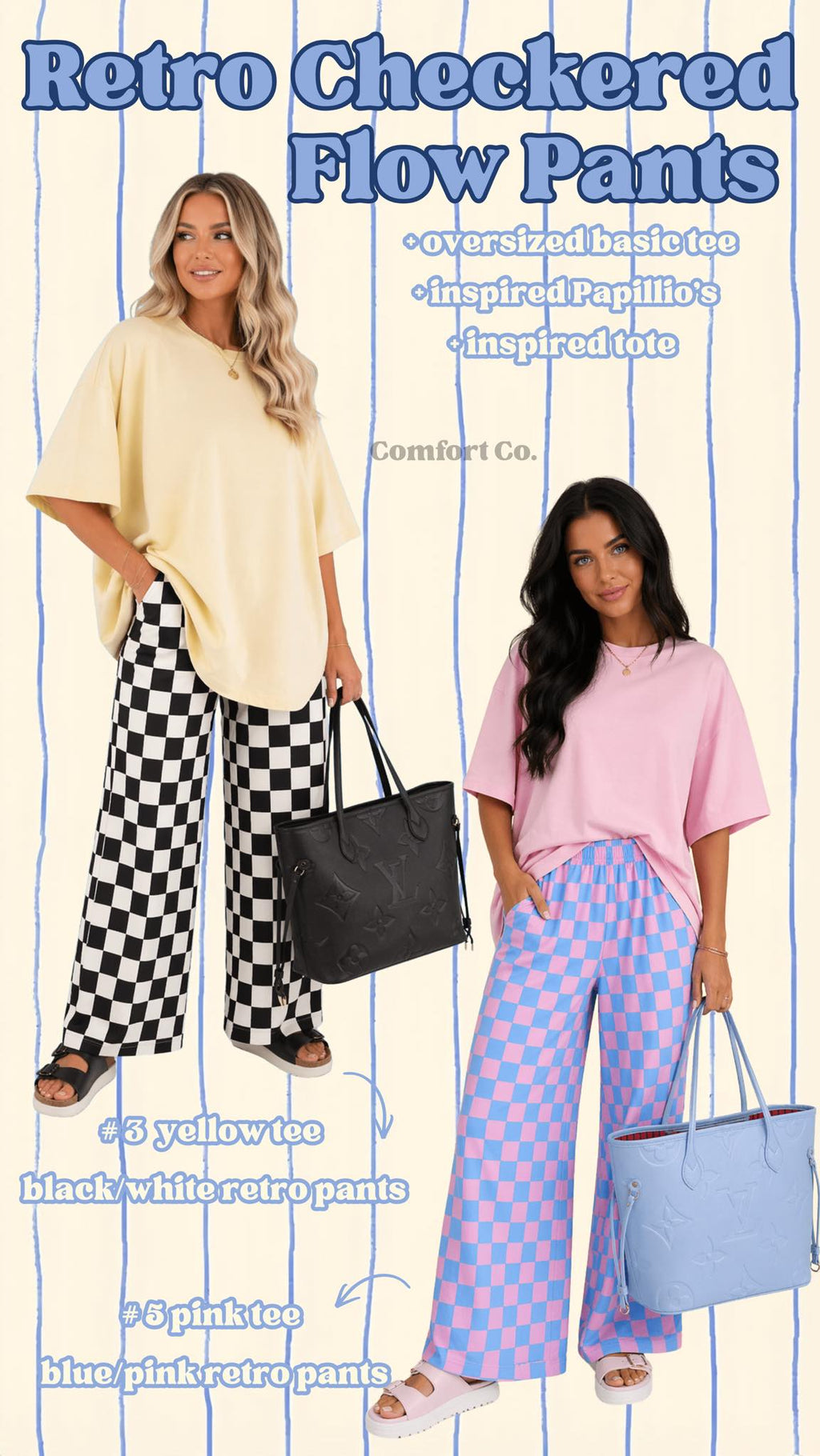 Retro Checkered Flow Pants