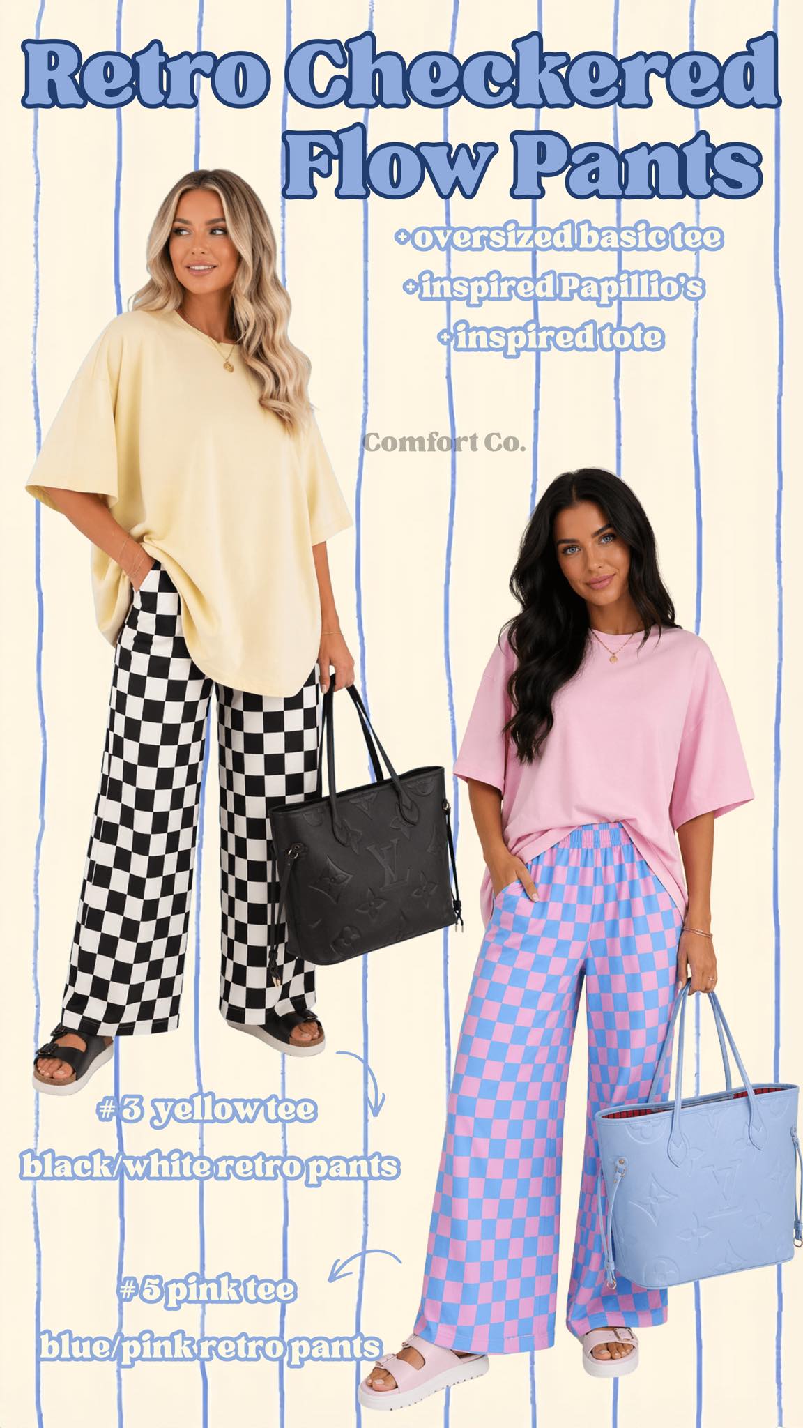 Retro Checkered Flow Pants