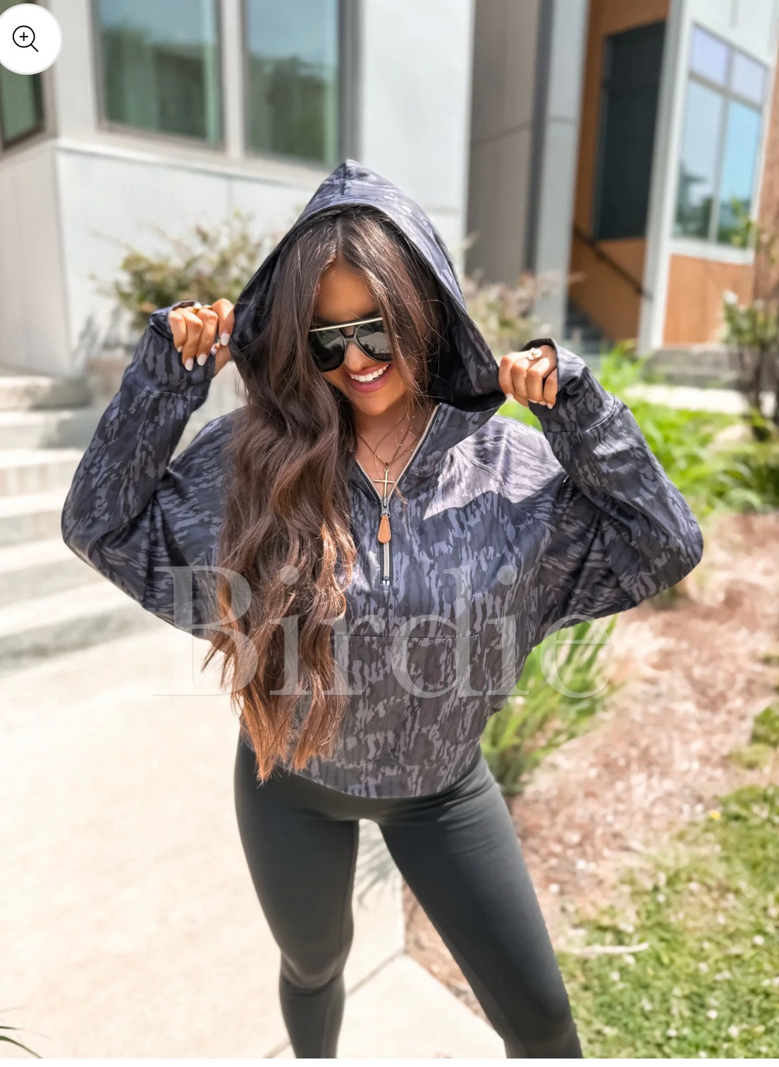 BIRDIE PREORDER Summer Quarter Zip Pullover in Blackout Birch Camo