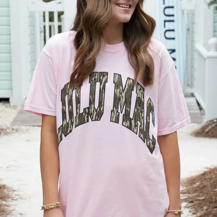 Camo/pink Lulu Mac tee